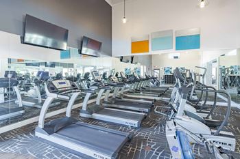 Gym with treadmills 